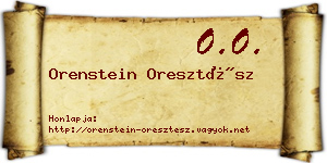 Orenstein Oresztész névjegykártya